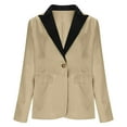 thumbnail image 3 of RXMEKW Slim Lapel Blazer for Women Long Sleeve Button Front Office Jacket for Work Solid Color, 3 of 7