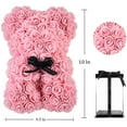 thumbnail image 5 of Oso de peluche rosa, oso de flores, flor eterna para escaparate, cumpleaños, Navidad, regalo del día de San Valentín (rosa claro), 5 of 5