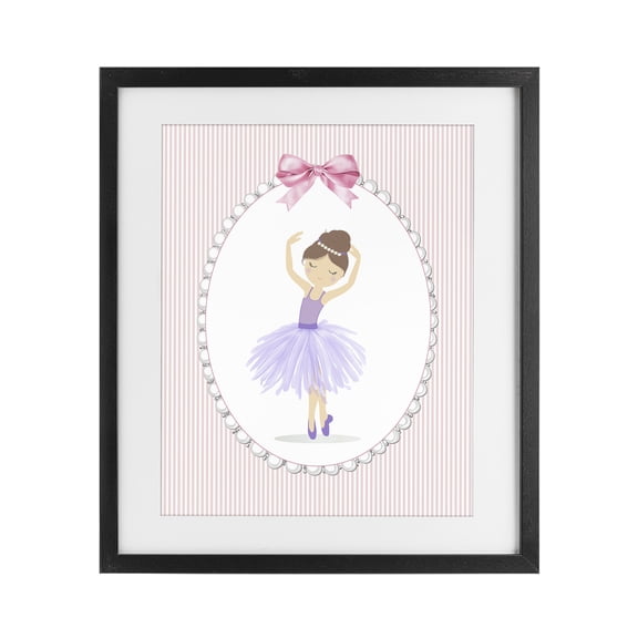 Stupell Industries Cottage Graceful Dance on Stripes Black Framed Print Under Glass, 13 x 16, by Christine Simpson Art