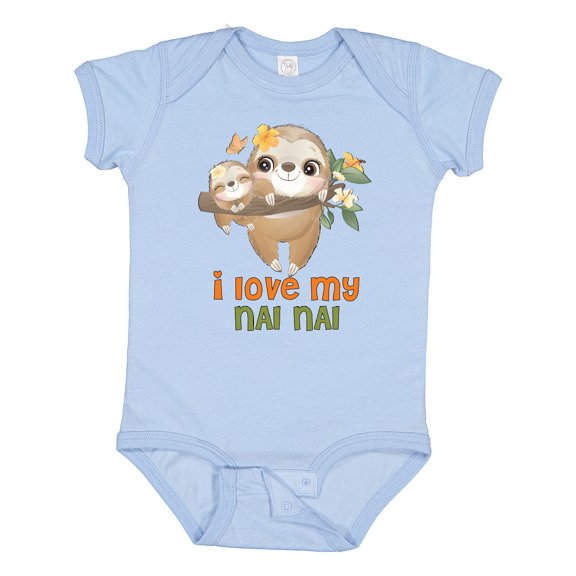 Inktastic Sloth I Love My Nai Nai Boys or Girls Baby Bodysuit