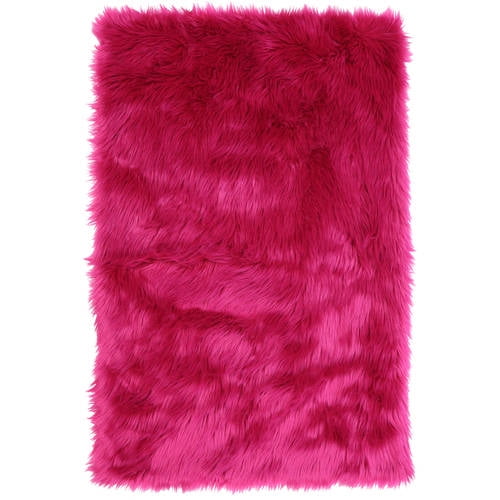 Your Zone 30" x 46" Pink Flokati Rug