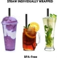 thumbnail image 6 of NOGIS 100 Pcs Black Boba Straws Jumbo Smoothie Straws,Individually Wrapped Disposable Plastic Large Wide-mouthed Milkshake Drinking Straws(0.43" Wide X 9.45" Long), 6 of 7