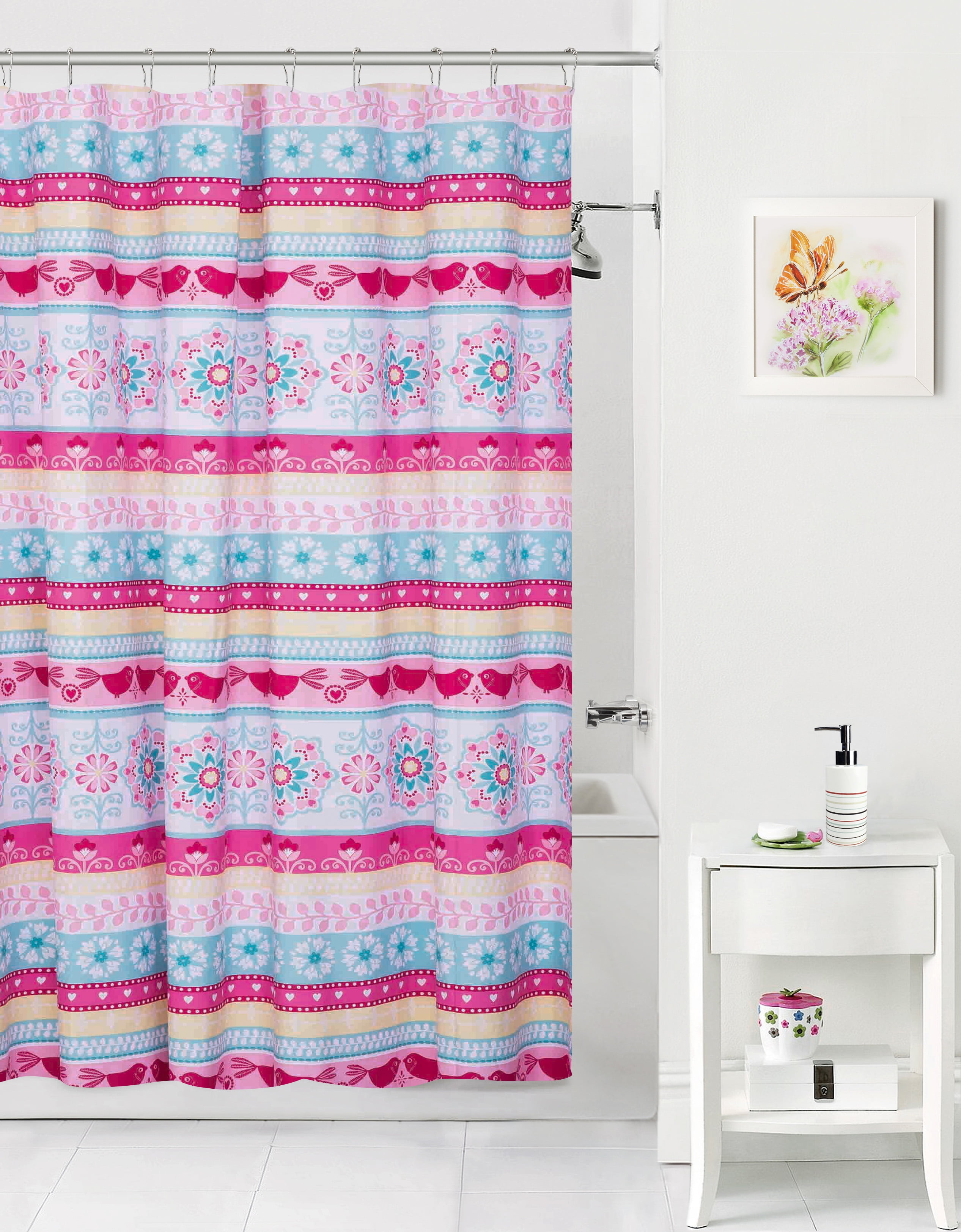 Mainstays Kids Multi-Colored Folkloric Stripe Polyester Shower Curtain, 70x72 - Walmart.com ...