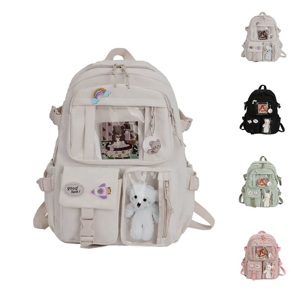 HJYCHN School Backpacks for Girls Cute Casual Daypack for Toddler Girls Kids School Supplies School Backpack Beige One Size