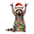 thumbnail image 2 of Funny Santa Hat Raccoon Acrylic Ornament, Cat Ornaments for Christmas Tree, Christmas Cat Tree Themed Pet Style Hanging Decor for Holiday Tree Home Party, 2 of 7