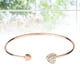thumbnail image 3 of Pulsera abierta con dos corazones, moderna y sencilla, para mujer (oro rosa), 3 of 5