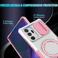 thumbnail image 4 of for Samsung Galaxy Note 20 Ultra Case with Camera Sliding Cover, [Compatible with MagSafe] with Magnetic Ring Kickstand, Military Grade Heavy Duty Protection Phone Case for Note 20 Ultra, Pink + White, 4 of 10