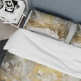thumbnail image 4 of Designart "Timeless Golden Abstract" Abstract Bedding Covert Set - Modern White Bed Set With 1 Shams, 4 of 6