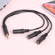 thumbnail image 4 of 3 Conector de 3 polos a cable de audio estéreo de 05 mm Adaptador divisor de auriculares de polo, 4 of 6