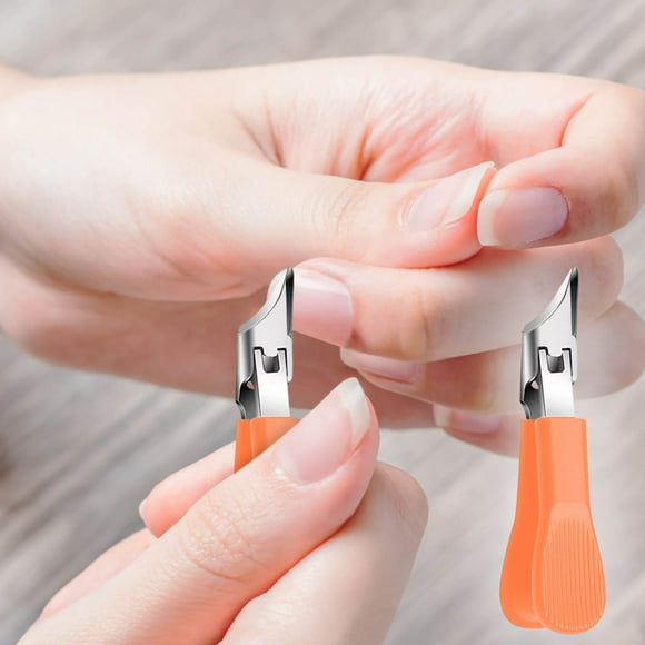 Coupe-Ongles à Bec - Ensemble de Trois Coupe-Ongles Biseautés pour Ongles Épais, Cassants et Âgés - Lames en Acier Inoxydable - Poignée, Orange, JKODE