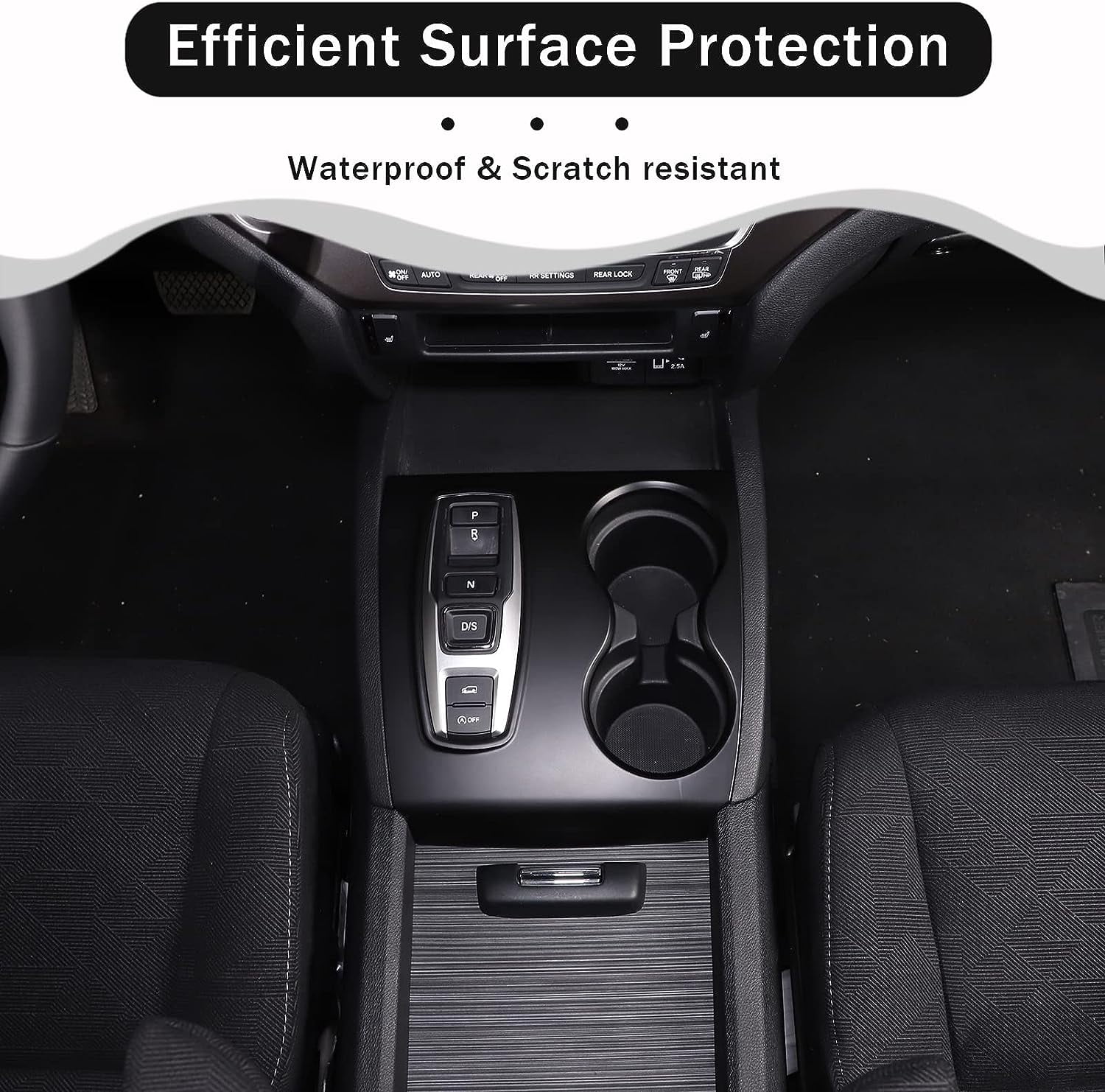 TINKI Gear Shift Panel Cover Trim for Honda Pilot 2016-2022/ Ridgeline 2020-2023/ Passport 2019-2023, ABS Automotive Center Consoles Cup Holder Cover Protector Accessories