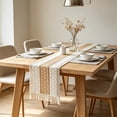 thumbnail image 4 of Linen Striped Table Runner with Fringe, Boho Rope Patchwork Dining Table Decor, Rustic Runner for TV Cabinet Coffee Table Sideboard, 4 of 6