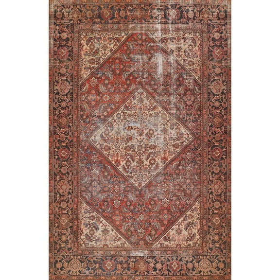 Momeni Traditional Rectangle Area Rug, Red, 7'6" X 9'6"