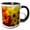 Black/White, variant on 3drose, Sunny Faces, Brightly Colored Daisies Give Off a Sunny Disposition, 11oz Two-tone Red Mug