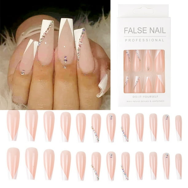 Trayknick 1 Set Fake Nails Non Irritation Vibrant Color