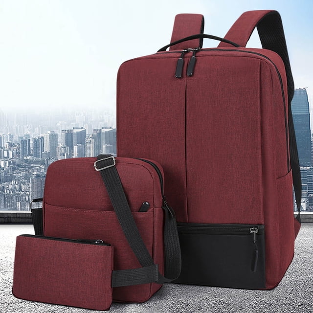 Mochila de Moda de Tres Piezas Xihbxyly con Carga USB para Ordenador Portátil para Hombre