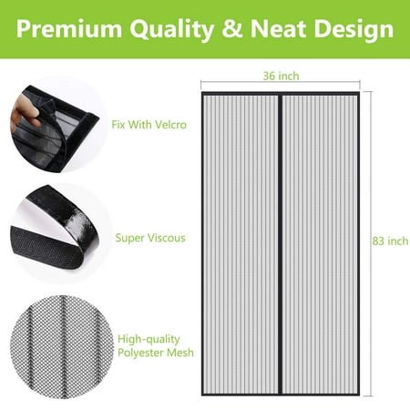 Magnetic Screen Door, Mesh Magnetic Screen Door Patio for Front Door and Home Outside Fits Door Size up to 36