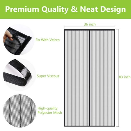 Center Hinged Patio Door With Screen magnetic screen door patio for front door and home outside Fits Door Size up to 36