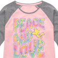 thumbnail image 3 of Peanuts - Peace & Love - Woodstock - Toddler & Youth Girls Raglan Graphic T-Shirt, 3 of 5