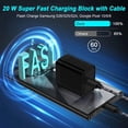 thumbnail image 5 of 2Pcs 20W PD Charger Block Fast Wall Charger with 6FT Type-C Cable, Power Adapter Compatible with iPhone 17/16/15 Pro Max, iPad Pro, Galaxy S26, Android Phone, Black, 5 of 7