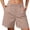 Khaki, variant on Womens Denim Shorts Women High Waist Dressy Shorts Tailored Button Pleated Front Office Work Casual Summer Short Pants Khaki M