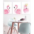 thumbnail image 4 of Pink Flamingo Canvas Prints Animal Painting Artwork Picture Home Wall Art Decor for Living Room Bedroom Bathroom Walls Decoration Tropical Vintage Room Decor Poster Unframed, 4 of 6