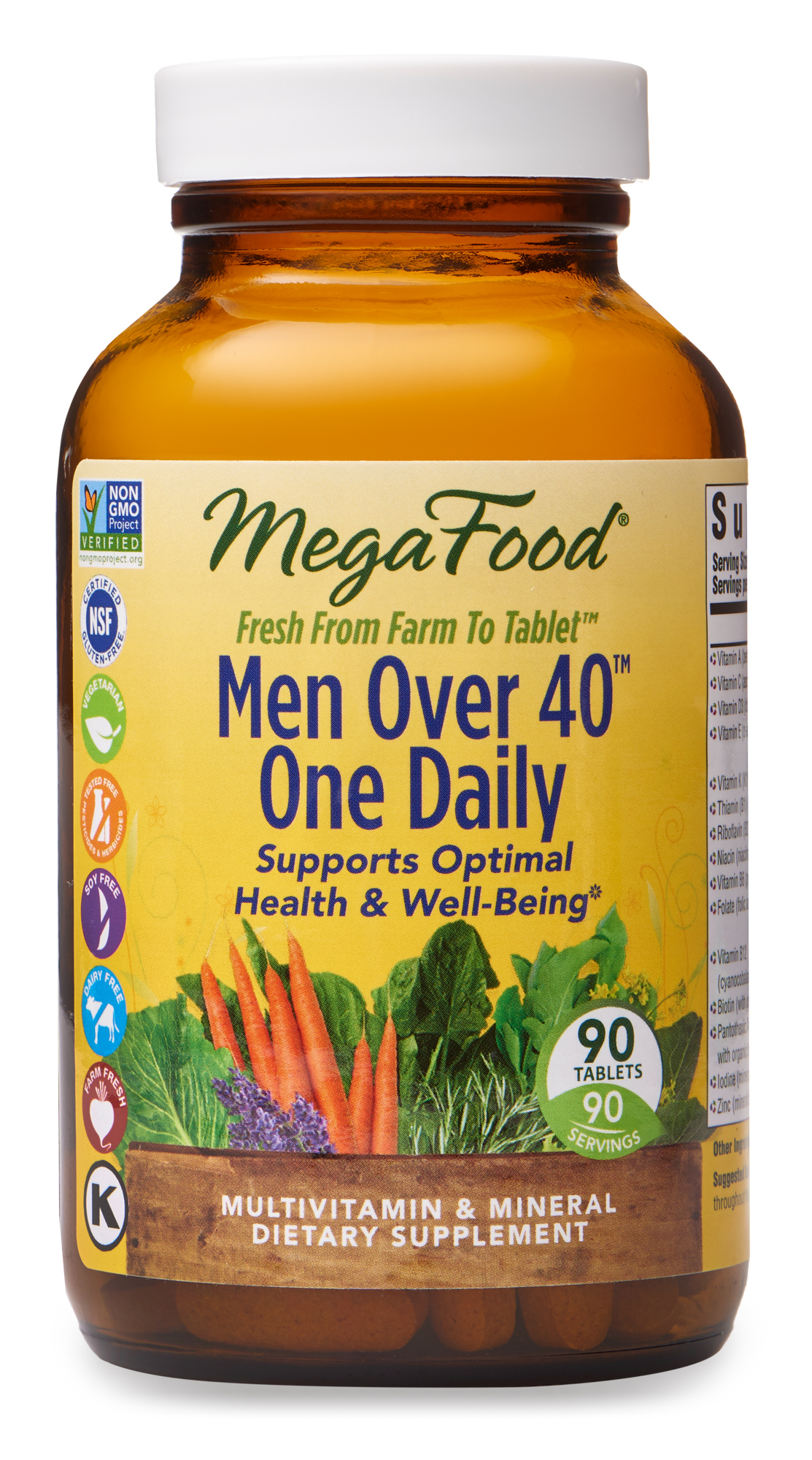 MegaFood, Men Over 40 One Daily, Daily Multivitamin and Mineral Dietary
