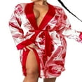 thumbnail image 3 of Women Silk Satin Robe Bathrobe Gown Kimono Sleepwear Pjs Lingerie, 3 of 4