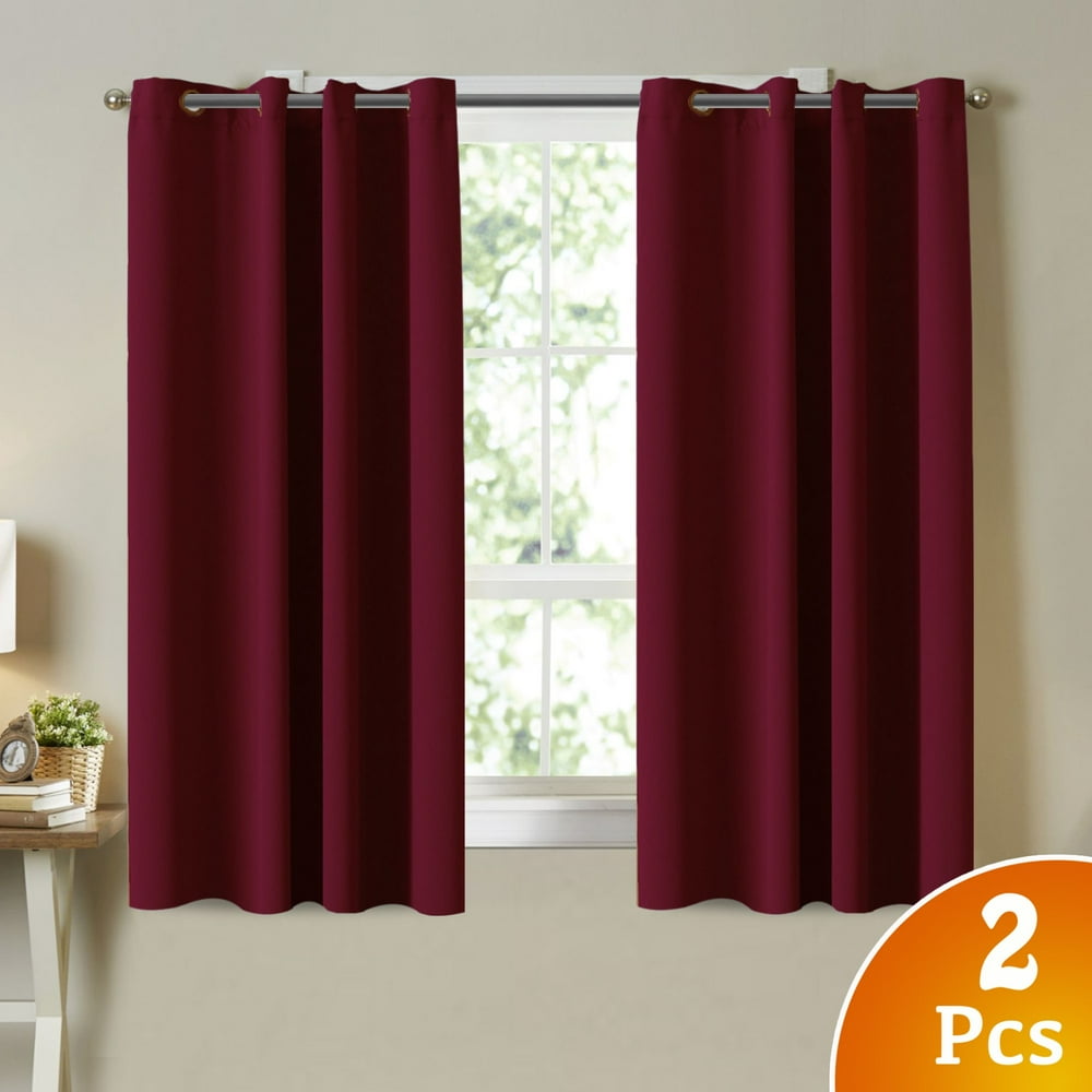 Burgundy Bedroom Curtains Blackout Draperies/Panels for Kids Room