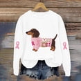 thumbnail image 4 of Jindong Women's Dog Ribbon Breast Cancer Awareness Print Sweatshirt, 4 of 5