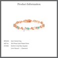 thumbnail image 5 of Gem Stone King 4.84 Ct Oval Blue Apatite White Diamond 18K Rose Gold Plated Silver Bracelet for Women, 5 of 5