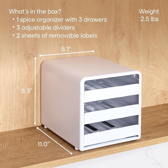 Adjustable Spice Rack Organizer, Pull-Down 18-Bottle Seasonings and Spices Holder for Kitchen Cabinet and Pantry Organization with 104 Included Labels