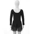 thumbnail image 5 of Moggemol Kids Girls Long Sleeve Ballet Leotard with Tutu Skirts Dance Dress Ballerina Outfits Black XS, 5 of 7
