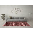 thumbnail image 3 of Ahgly Company Machine Washable Indoor Square Abstract Red Modern Area Rugs, 7' Square, 3 of 4