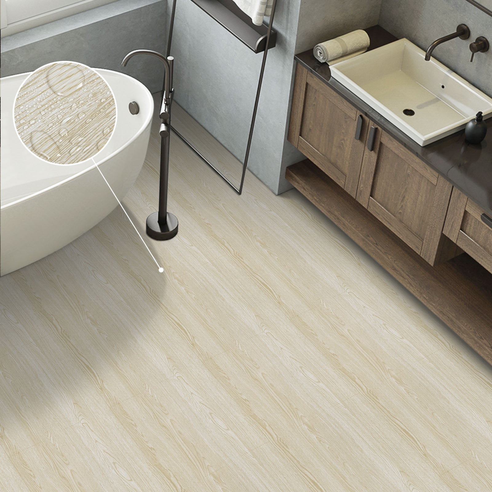 UMIGGEE Peel and Stick Vinyl Flooring Roll 15.7-in x 118-in/12.8 Sq.Ft Thicken Self-Adhesive Vinyl Wood Floor Tile Wear-Resistant Easy DIY Install Home Decor