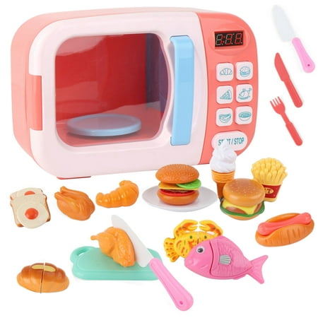 31PCS Kids Microwave Playset Interactive Realistic Pretend Play Toy