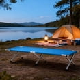thumbnail image 4 of Portable Folding Camping Cot Lightweight Heavy Duty Aluminum Frame Cot with Carry Bag Compact Bed for Adults Outdoor Overlanding Car Camping Hiking Backpacking Music Festival Beach Backyard Guest Bed, 4 of 12