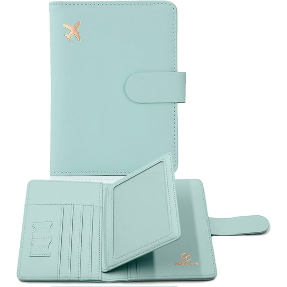 Passport Holder for Travel women/Men, Cute Passport Wallet Rfid Blocking Card Slots, Rfid Passport Cover/CaseTravel Wallet, Passport Book Holder-Green11