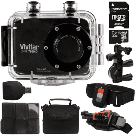 Vivitar DVR786HD HD Waterproof Action Camera Camcorder Black with Top Value (Best Value Action Camera)
