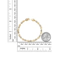 thumbnail image 3 of Gem Stone King 18K Yellow Gold Plated Silver White Created Sapphire and White Lab Grown Diamond Bracelet for Women (2.27 Cttw, Gemstone September Birthstone, Round 4MM, 6.5 inch), 3 of 3