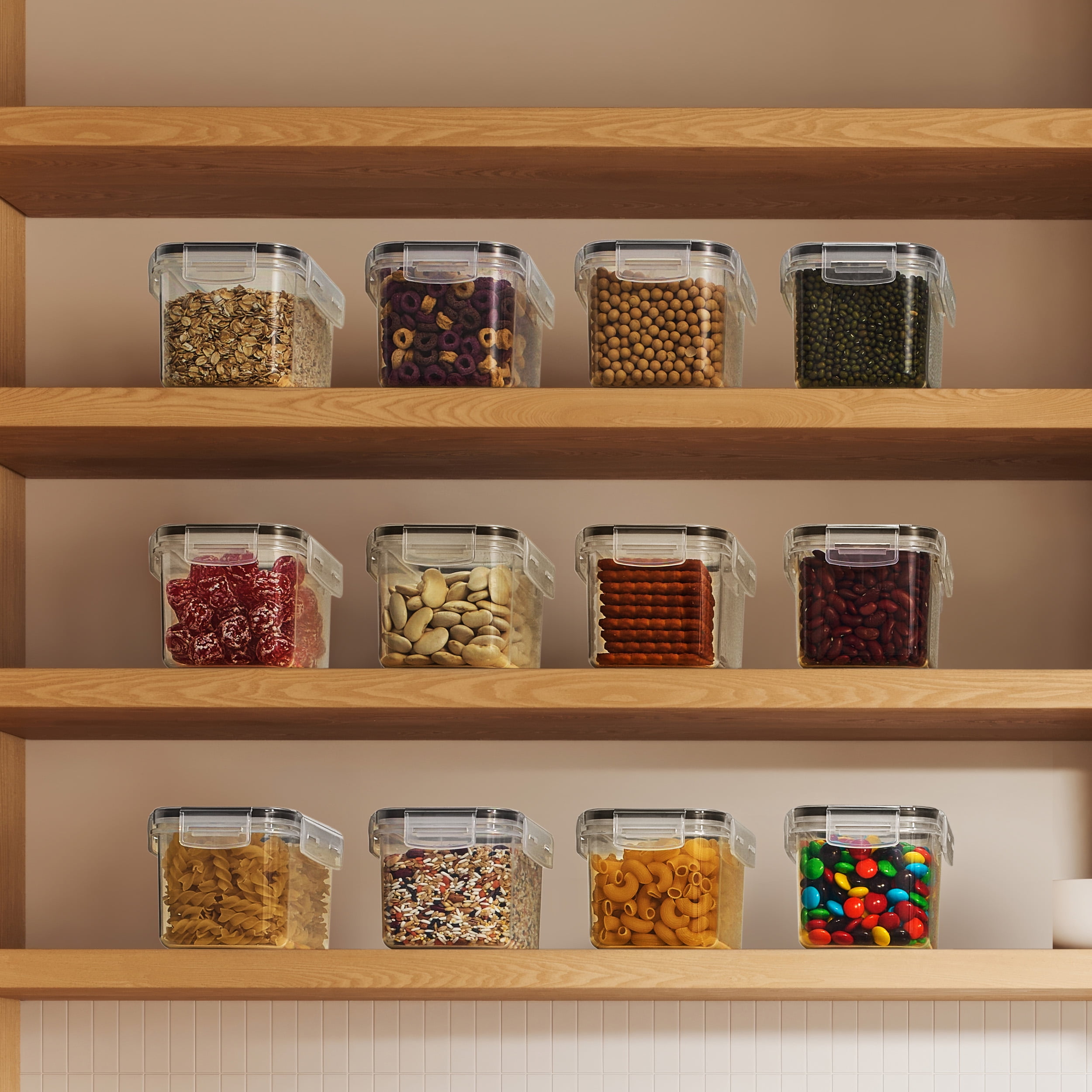 Sorbus 12 Pack Airtight Food Storage Container Set with Locking Lids, Measuring Spoons, and Labels (0.8L/27.05 oz)