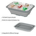 thumbnail image 3 of Collapsible Multiuse Wash Bin- Portable Wash Basin/Dish Tub/Ice Bucket with 10 L Capacity for Camping Tailgating More by Wakeman Outdoors (Gray), 3 of 8