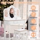 thumbnail image 5 of Para niños vanity con lighted mirror little girls' vanity mesa y stool con tri-fold mirror cajón y almacenamiento grid (para 3-9 years old girls blanca), 5 of 6