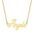 thumbnail image 1 of KISPER Collier Pendentif Prénom Personnalisé en Acier Inoxydable Plaqué Or 18K, Angela, 1 of 6