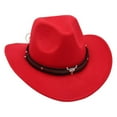 thumbnail image 2 of Segolike Western Cowboy Hat Wide Brim Hat Events Summer Children Fishing Camping Decorative Photo Props Performance Cap Outdoor Cowgirl Hat Disco Hat Red, 2 of 8