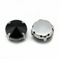 thumbnail image 2 of Sew on Rhinestone Multi-strand Links Glass Rhinestone with Brass Prong Settings Garments Accessories Faceted Flat Round Platinum Black 13x7.5mm Hole: 0.8~1mm, 2 of 2
