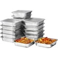 Displastible 8x8" Disposable Aluminum Pans With Lids (10 Pack) Foil