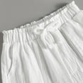 thumbnail image 5 of Duqingm Linen Pants for Girl Lightweight Relaxed Fit Casual Pants for Girls High Waisted Straight Leg (White,6-7 Years), 5 of 5