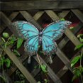 thumbnail image 1 of Luxen Home Blue Butterfly Glass and Metal Outdoor Wall Decor, 1 of 1
