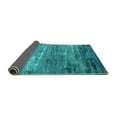 thumbnail image 2 of Ahgly Company Indoor Rectangle Oriental Turquoise Blue Industrial Area Rugs, 2' x 4', 2 of 4